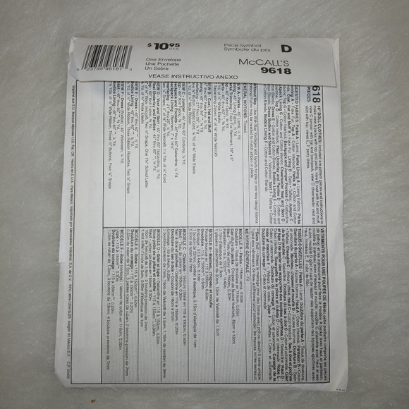 MCCALL'S 9618 Wardrobe 18 inch doll, Gotz doll, American Girl Doll - Picture 5 of 5